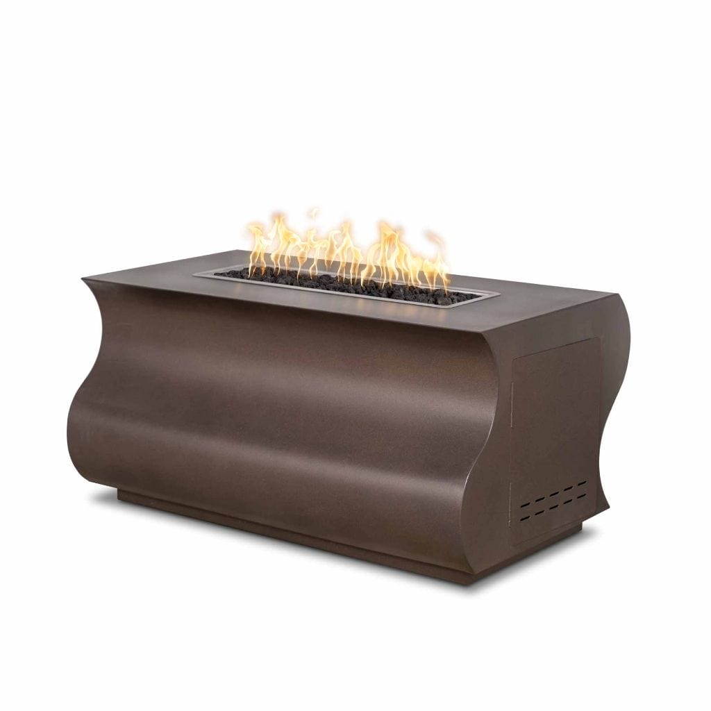 The Outdoor Plus 48" Tidal Powder Coated Steel Rectangle Fire Pit Table