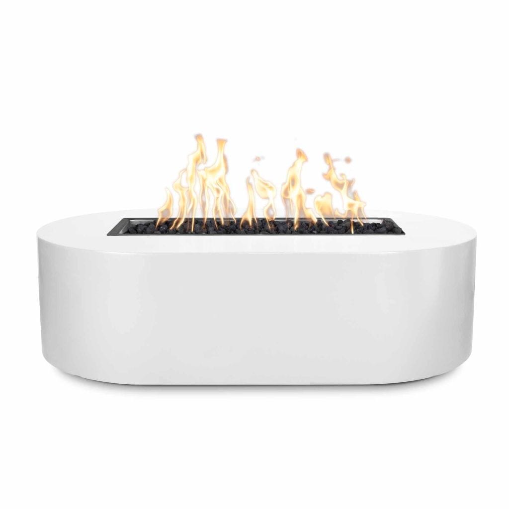 The Outdoor Plus 72" Bispo Powder Coated Steel Rectangle Fire Pit Table