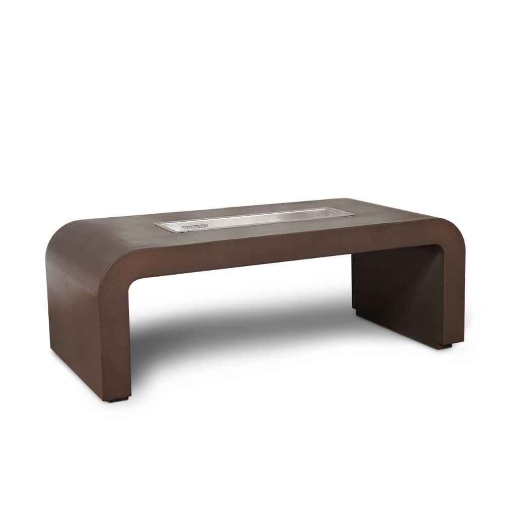 The Outdoor Plus 72" Calabasas Powder Coated Steel Rectangle Fire Pit Table