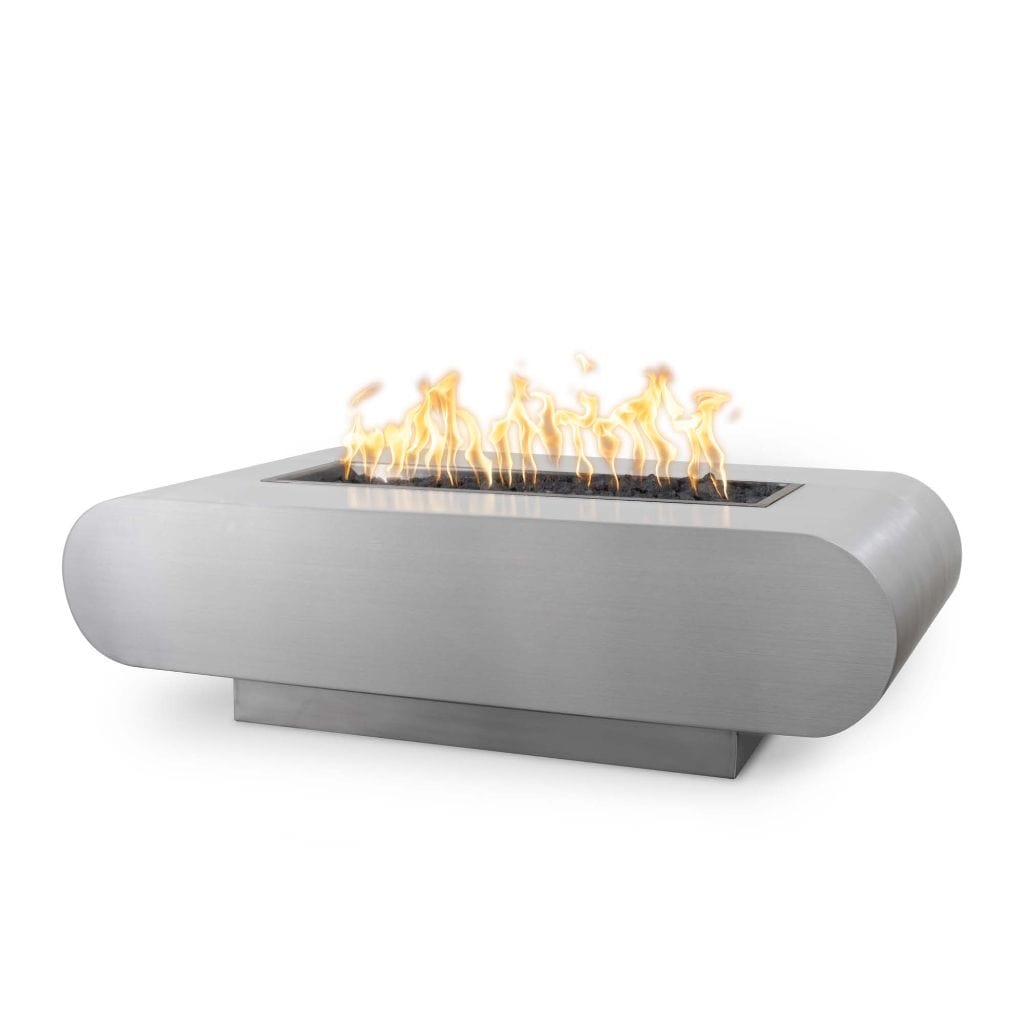 The Outdoor Plus 96" La Jolla Copper & Corten Steel & Stainless Steel Rectangle Fire Pit