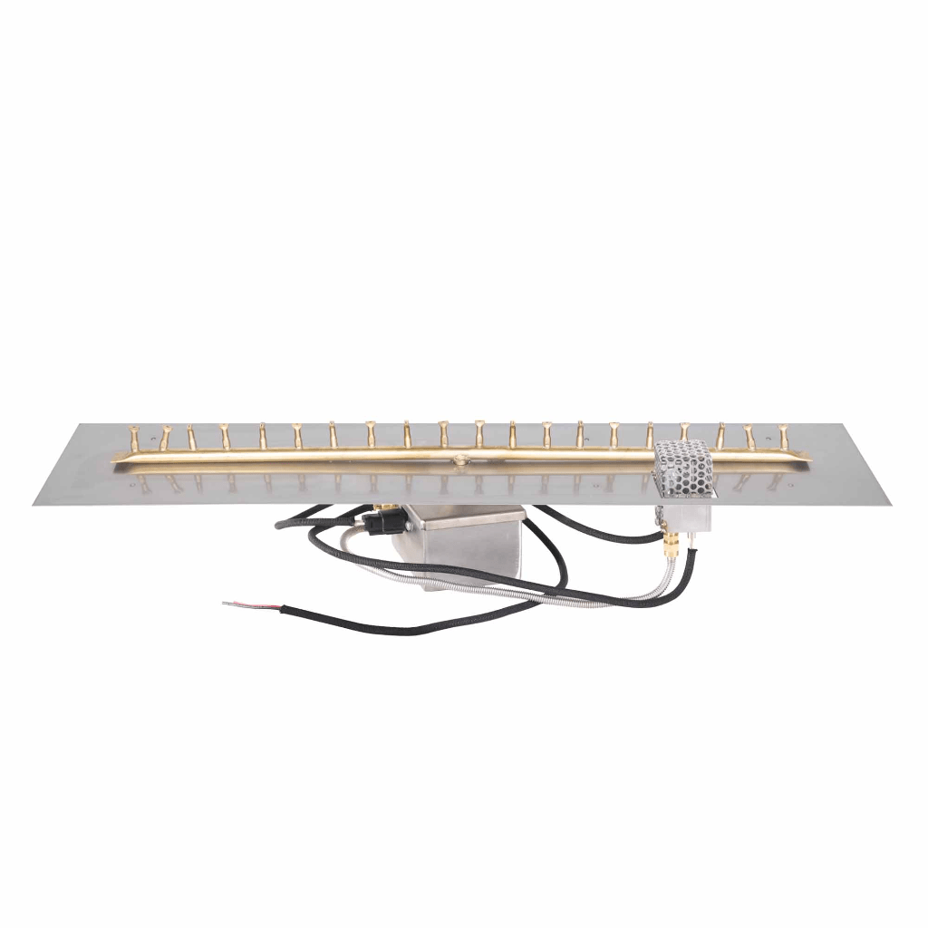 The Outdoor Plus Rectangular Flat Pan With Brass Linear Bullet Burner