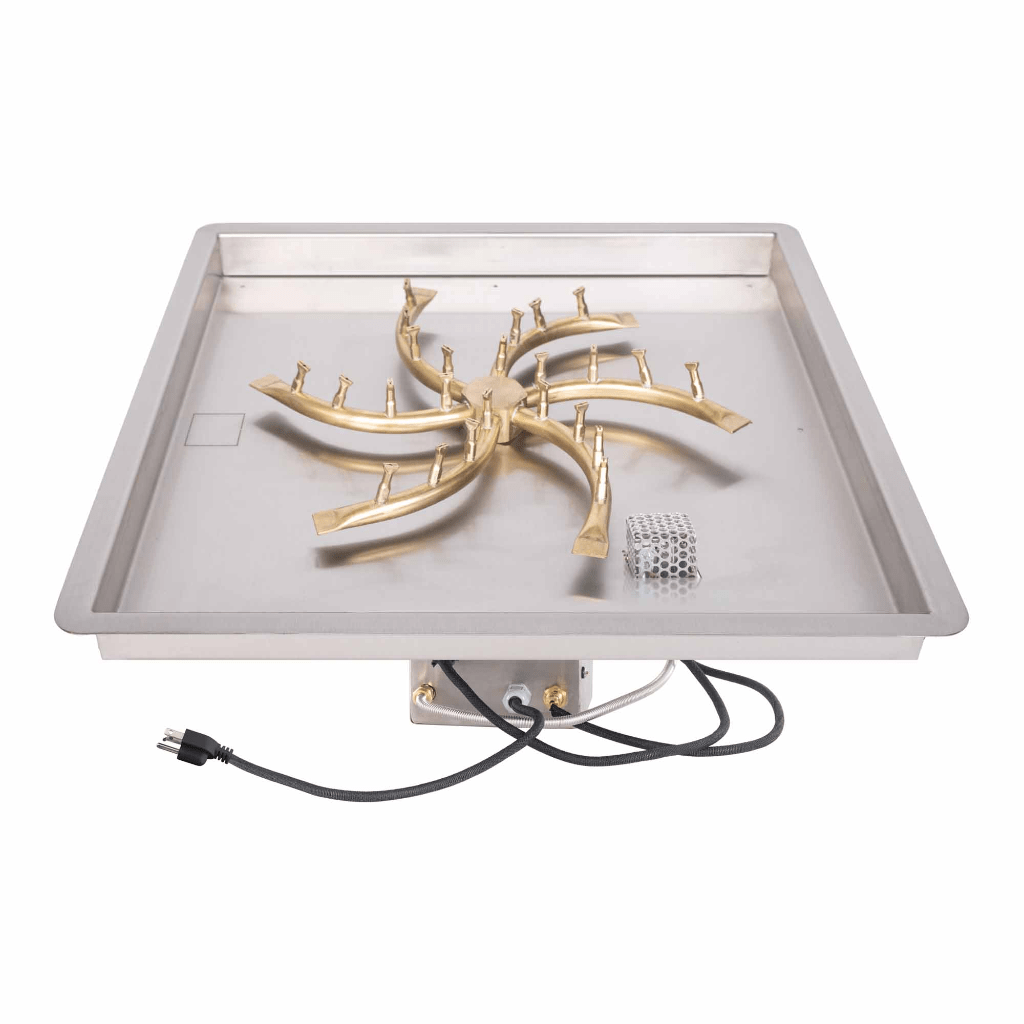 The Outdoor Plus Square Drop-in Pan With Brass Triple 'S' Bullet Burner