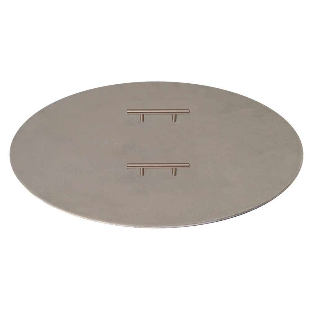 Warming Trends 44" - 50" Circular Range Brushed Aluminum Fire Pit Cover With 2 Handles