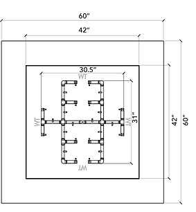 Warming Trends 60" Square Ready-To-Finish Kit With U300 Crossfire Brass Burner