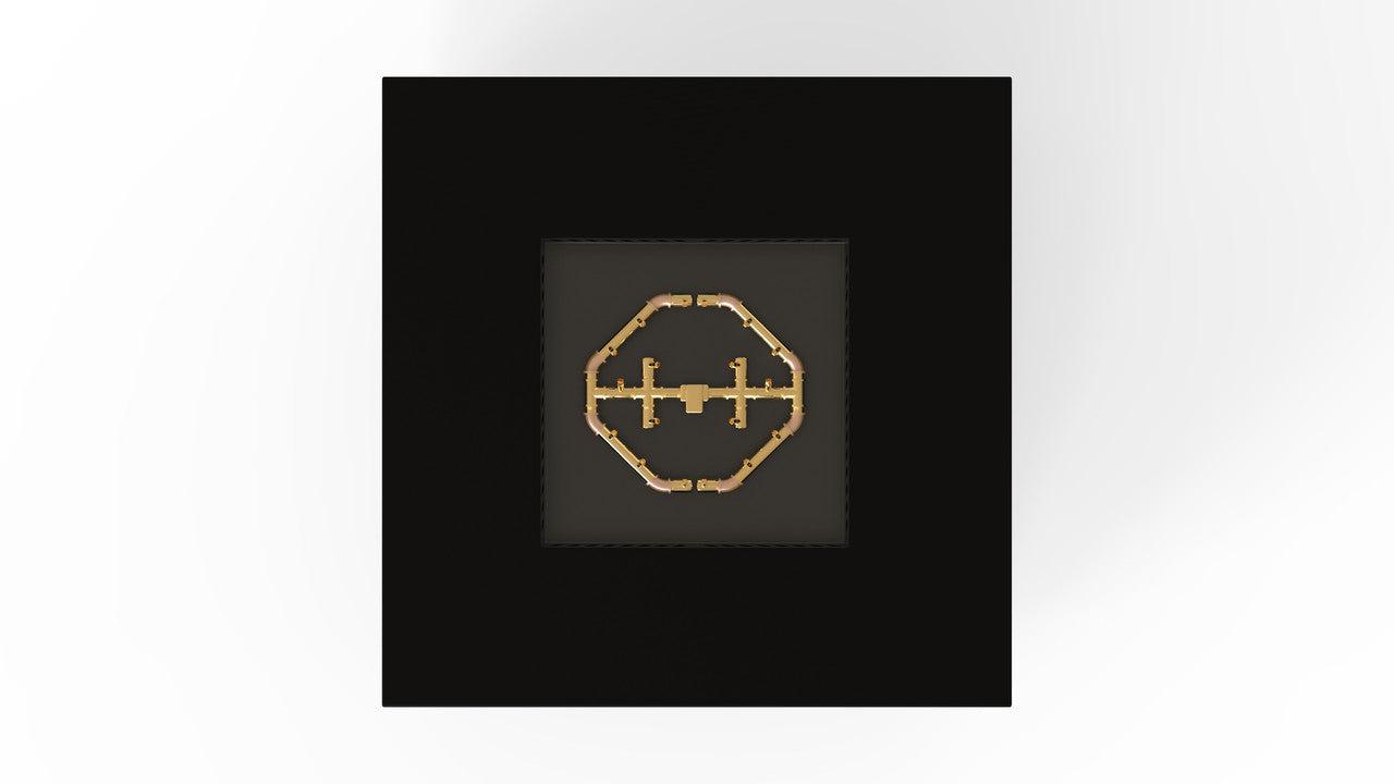 Warming Trends AON 48" Black Powder-Coated Steel Square Liquid Propane Fire Table With Mercury Ignition and U180 CrossFire Brass Burner