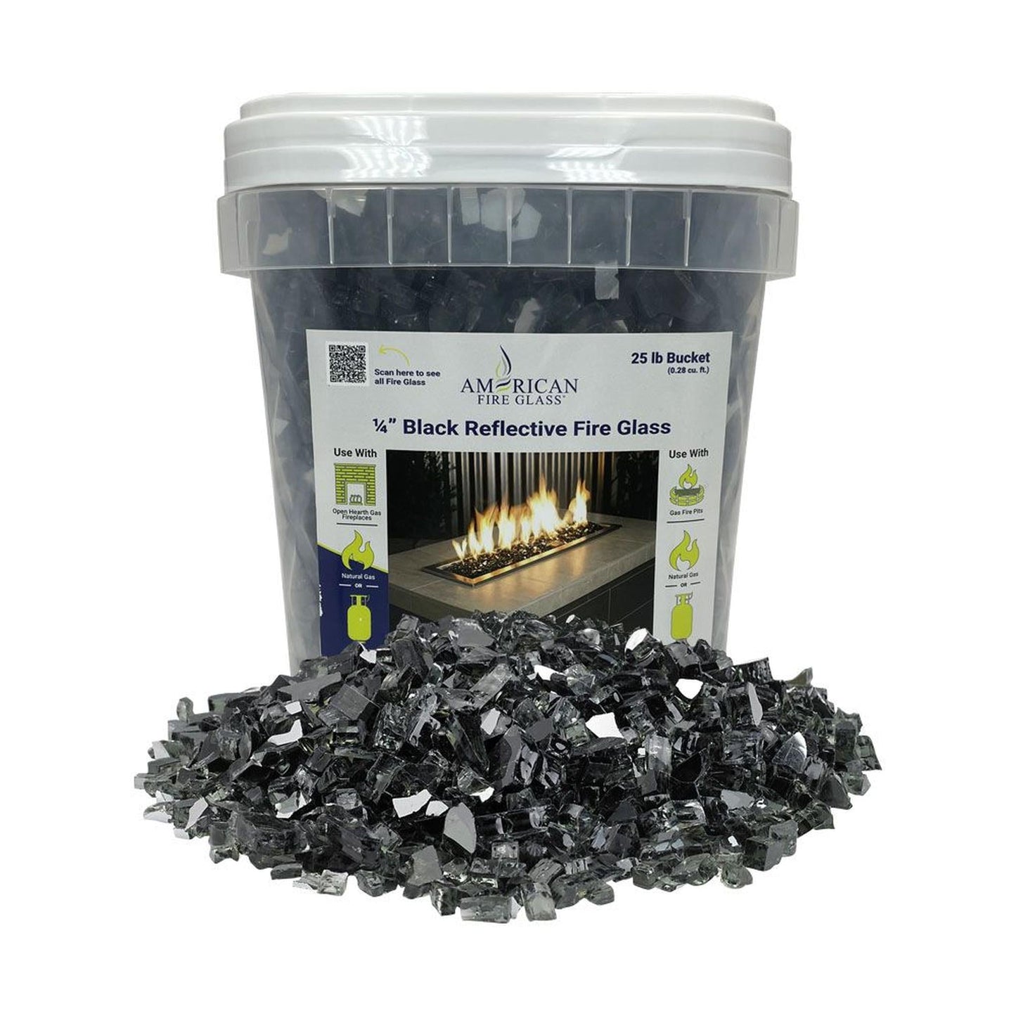175 lbs. Black Reflective Fire Glass Media