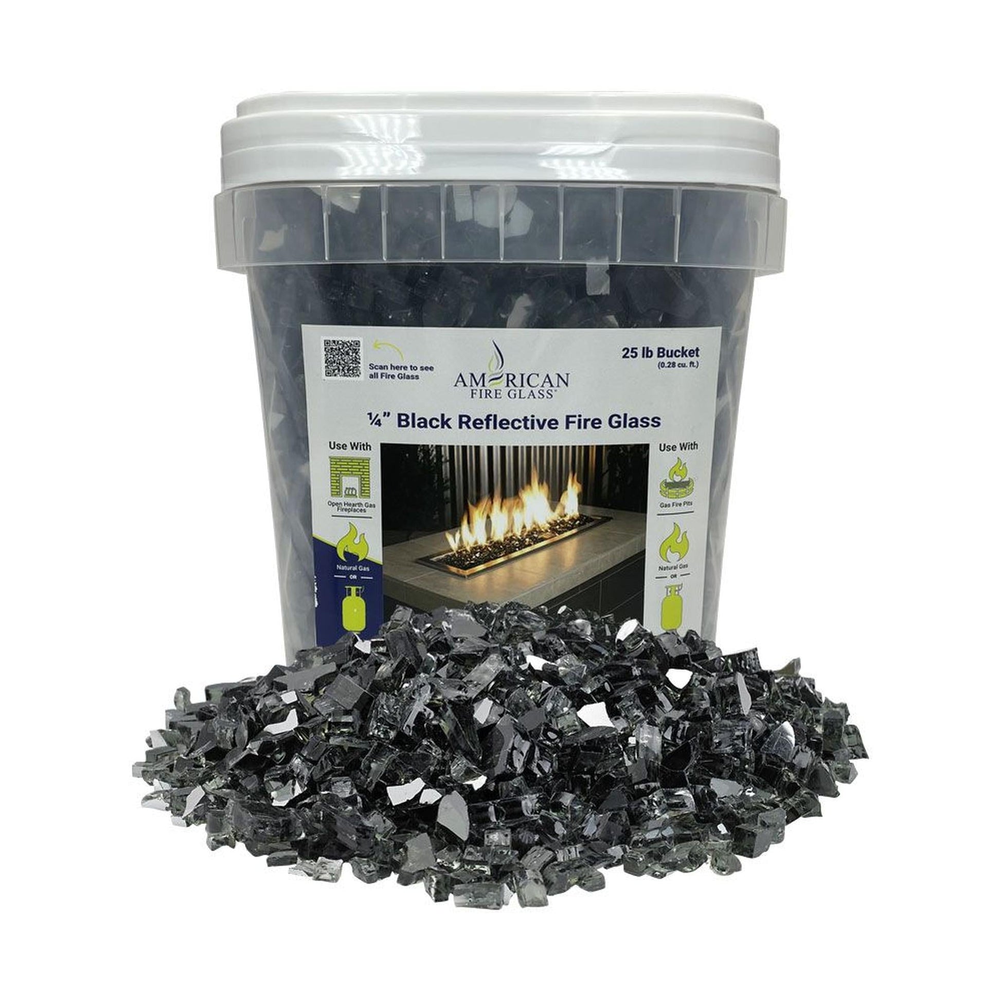 175 lbs. Black Reflective Fire Glass Media
