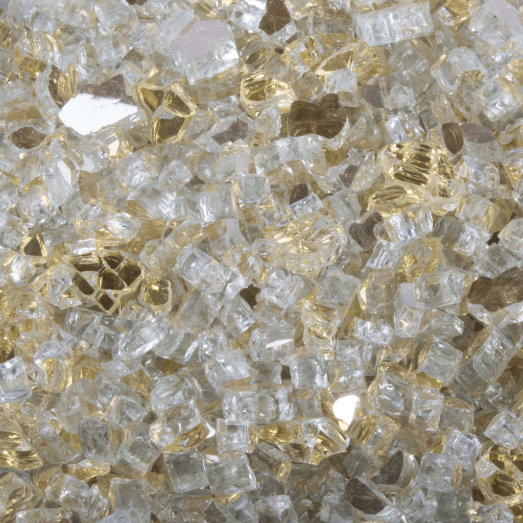 175 lbs. Gold Reflective Fire Glass Media