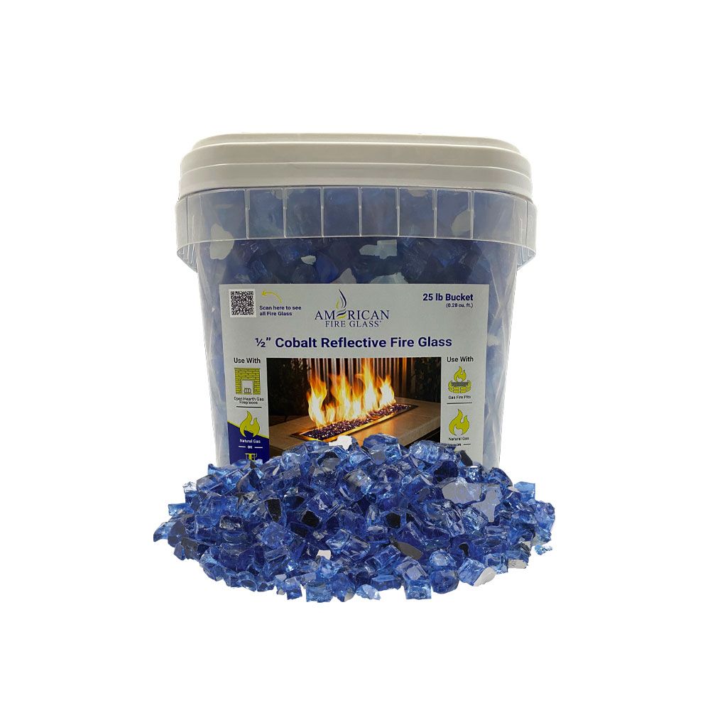 200 lbs. Cobalt Reflective Fire Glass Media