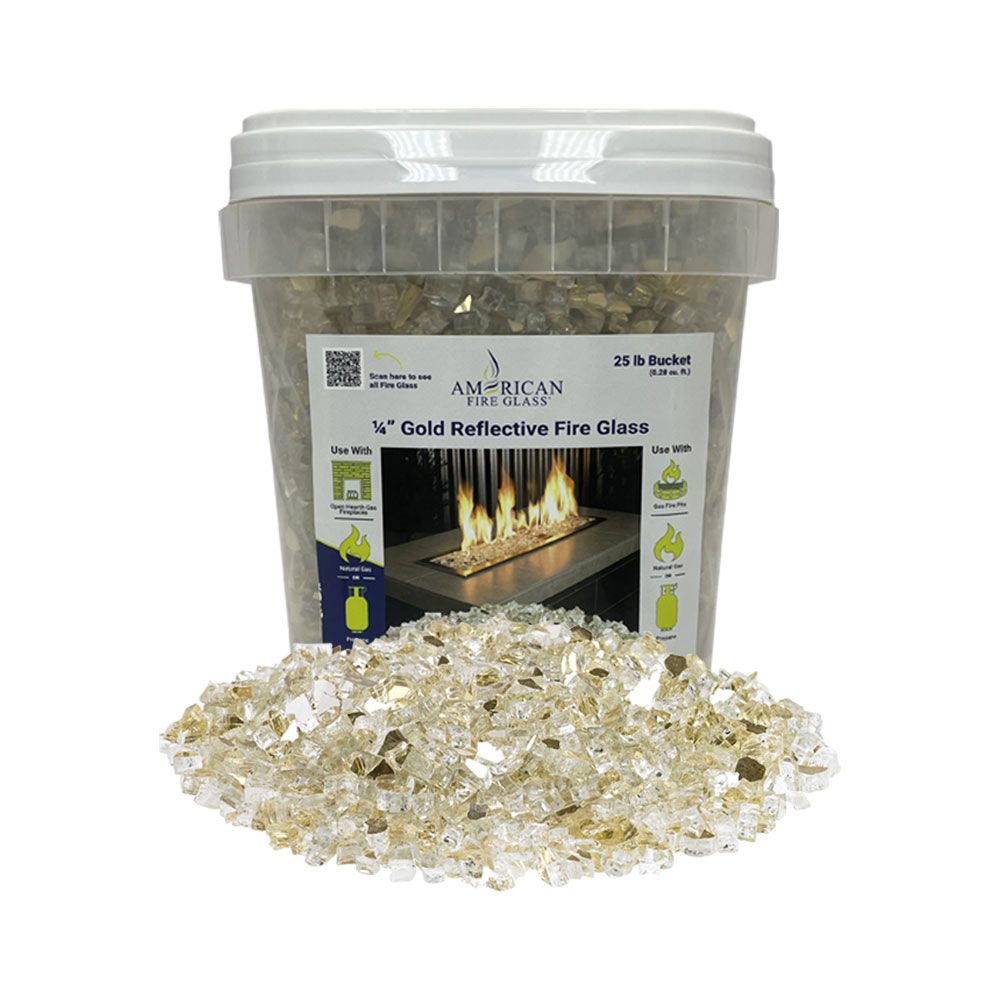 200 lbs. Gold Reflective Fire Glass Media