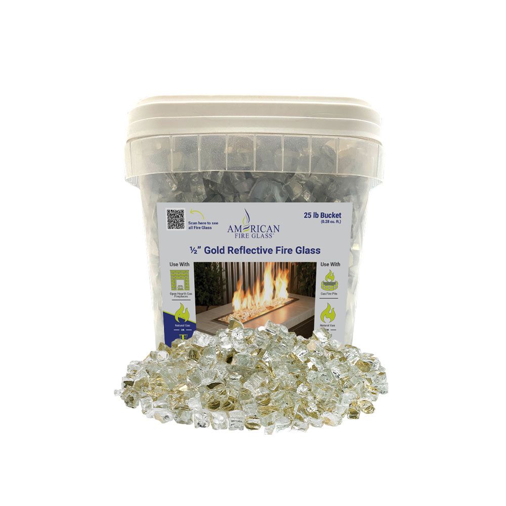 200 lbs. Gold Reflective Fire Glass Media