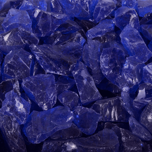 25 lbs. Blue Non-Reflective Fire Glass Media