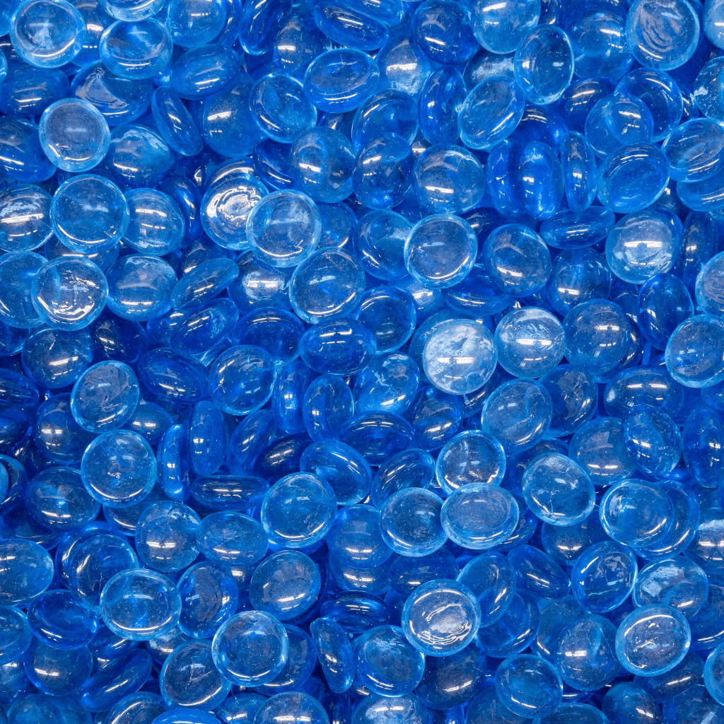 25 lbs. Reflective Fire Glass Pebbles/Gems