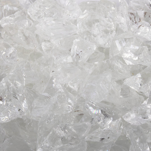 50 lbs. Clear Reflective Fire Glass Media