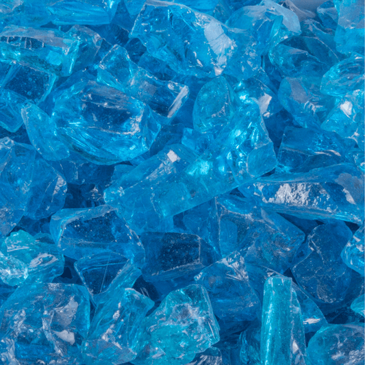 75 lbs. Turquoise Non-Reflective Fire Glass Media