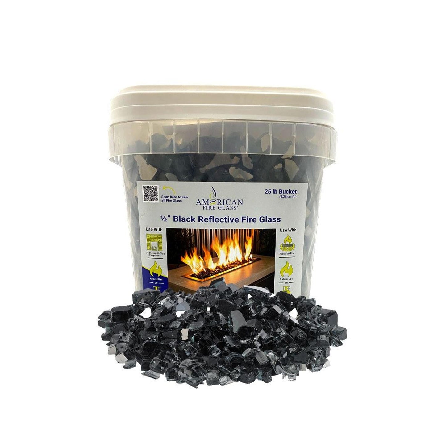 80 lb. Package of Black Reflective Fyre Glass Media