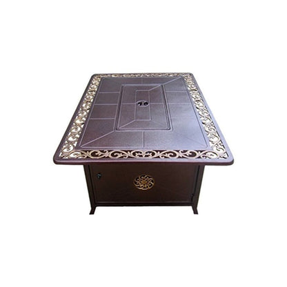 AZ Patio 35" Rectangular Cast Aluminum Decorative Fire Pit