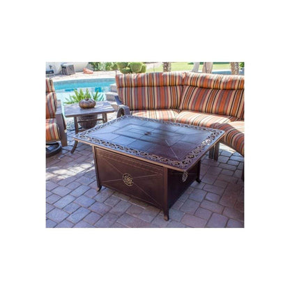 AZ Patio 35" Rectangular Cast Aluminum Decorative Fire Pit