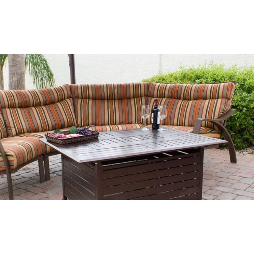 AZ Patio 37" Aluminum Rectangular Slatted Fire Pit