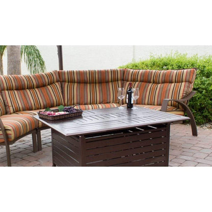 AZ Patio 37" Aluminum Rectangular Slatted Fire Pit