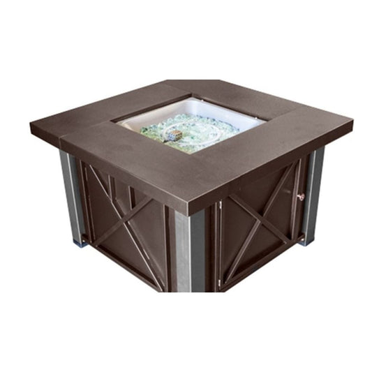 AZ Patio 38" Bronze/Stainless Steel Propane Decorative Fire Pit