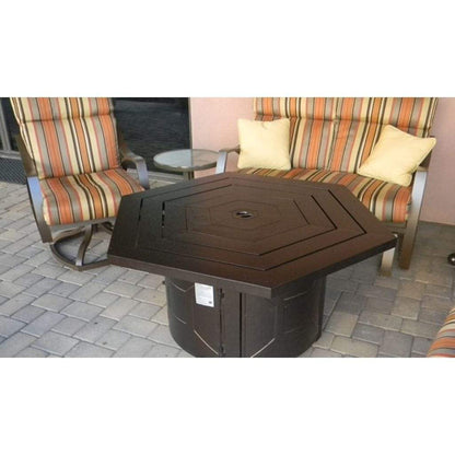 AZ Patio 45" Bronze Aluminum Hammered Hexagon Fire Pit