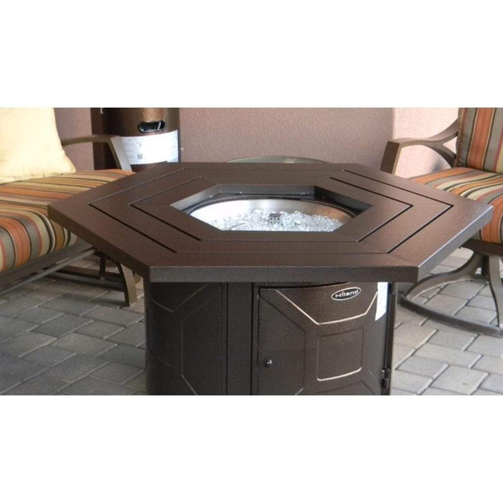 AZ Patio 45" Bronze Aluminum Hammered Hexagon Fire Pit