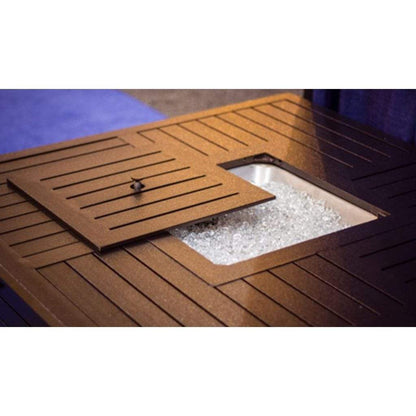 AZ Patio 45" Bronze Square Slatted Aluminum Fire Pit