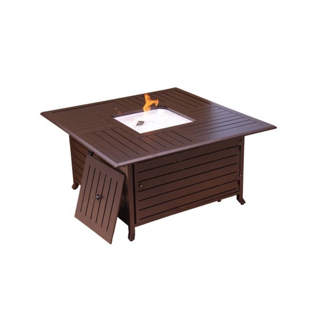 AZ Patio 45" Bronze Square Slatted Aluminum Fire Pit
