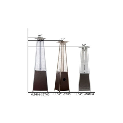AZ Patio 70" Bronze Compact Commercial Hammered Non-Reflective Glass Tube Heater