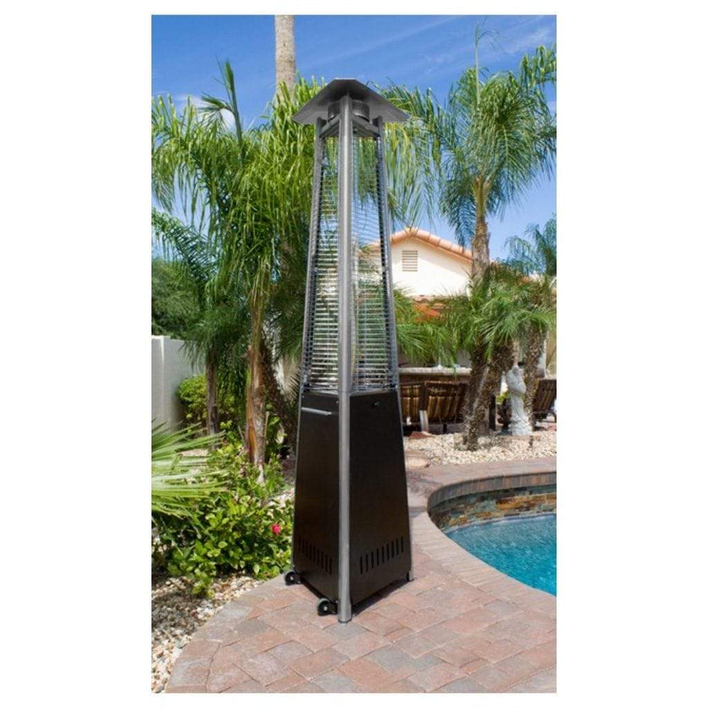 AZ Patio 94" Bronze Tall Commercial Natural Gas Triangle Non-Reflective Glass Tube Heater