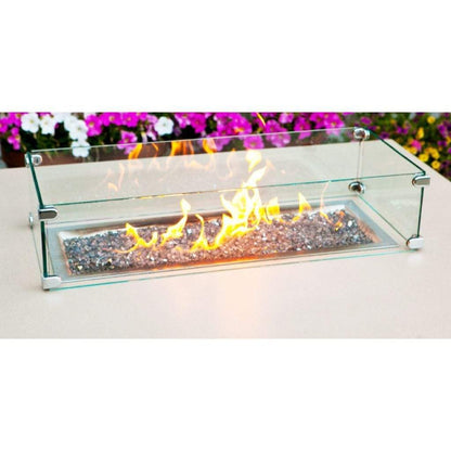 AZ Patio Heaters 28.75" x 14" Rectangle Glass Wind Screen for Firepits