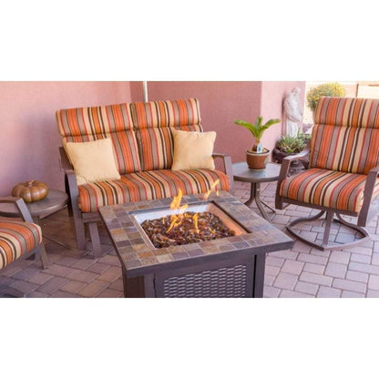 AZ Patio Heaters 30" Square Slate Tile Top Fire Pit