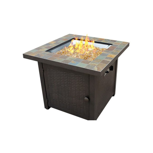 AZ Patio Heaters 30" Square Slate Tile Top Fire Pit