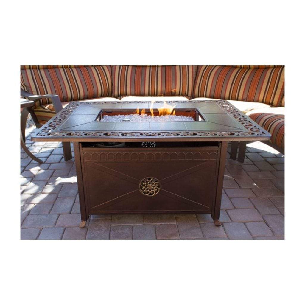 AZ Patio Heaters 35" Rectangular Cast Aluminum Decorative Fire Pit