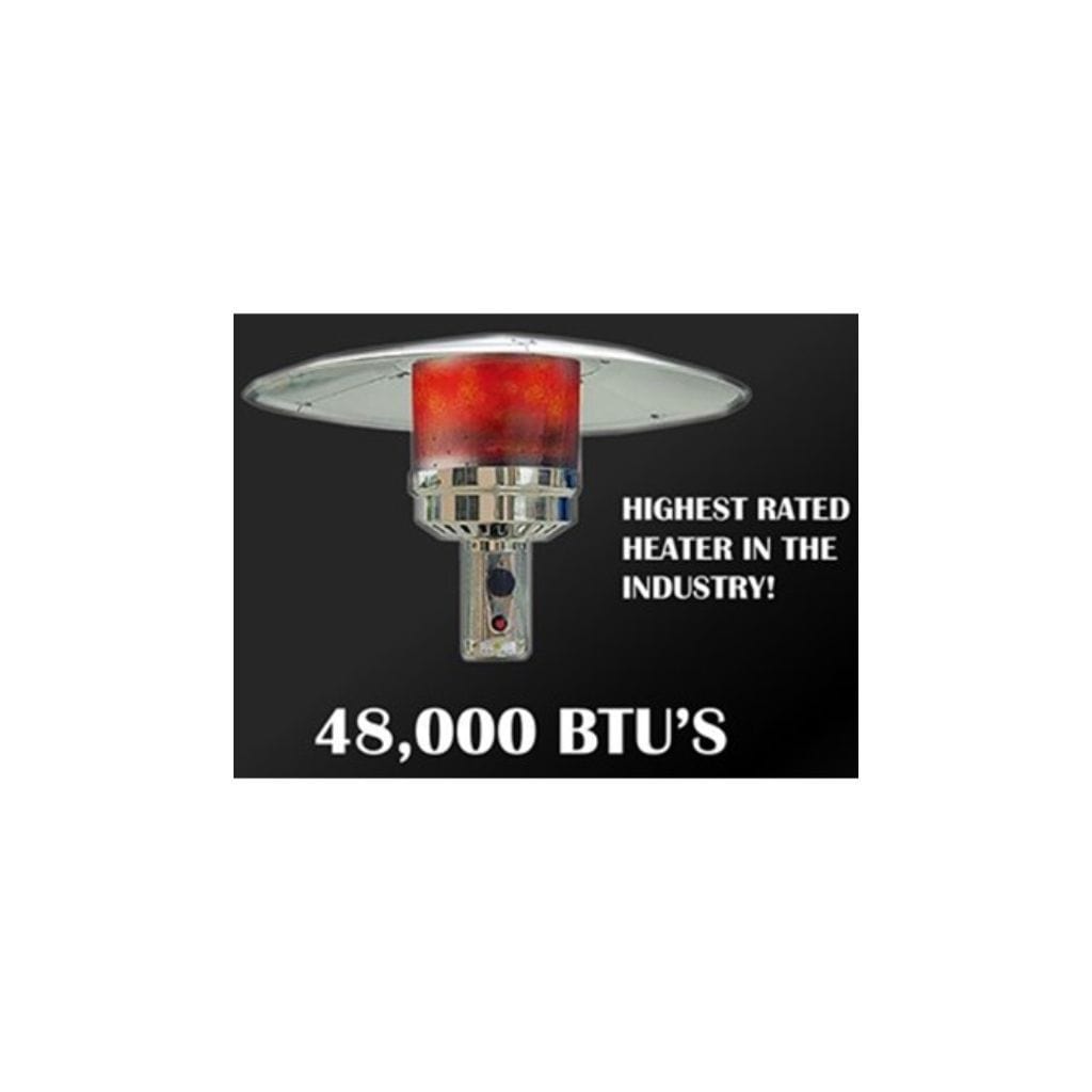 AZ Patio Heaters 36" Tall with Table in Stainless Steel - 48000 BTU's