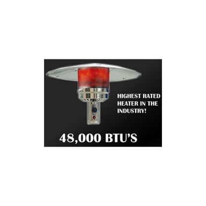 AZ Patio Heaters 36" Tall with Table in Stainless Steel - 48000 BTU's