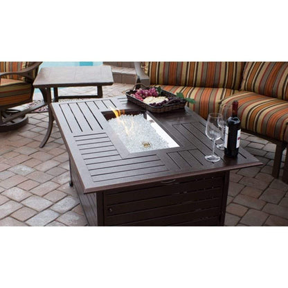 AZ Patio Heaters 37" Aluminum Rectangular Slatted Fire Pit