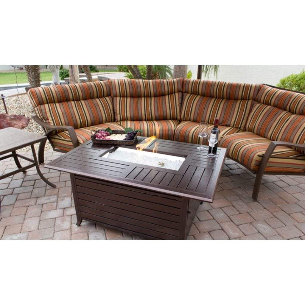 AZ Patio Heaters 37" Aluminum Rectangular Slatted Fire Pit