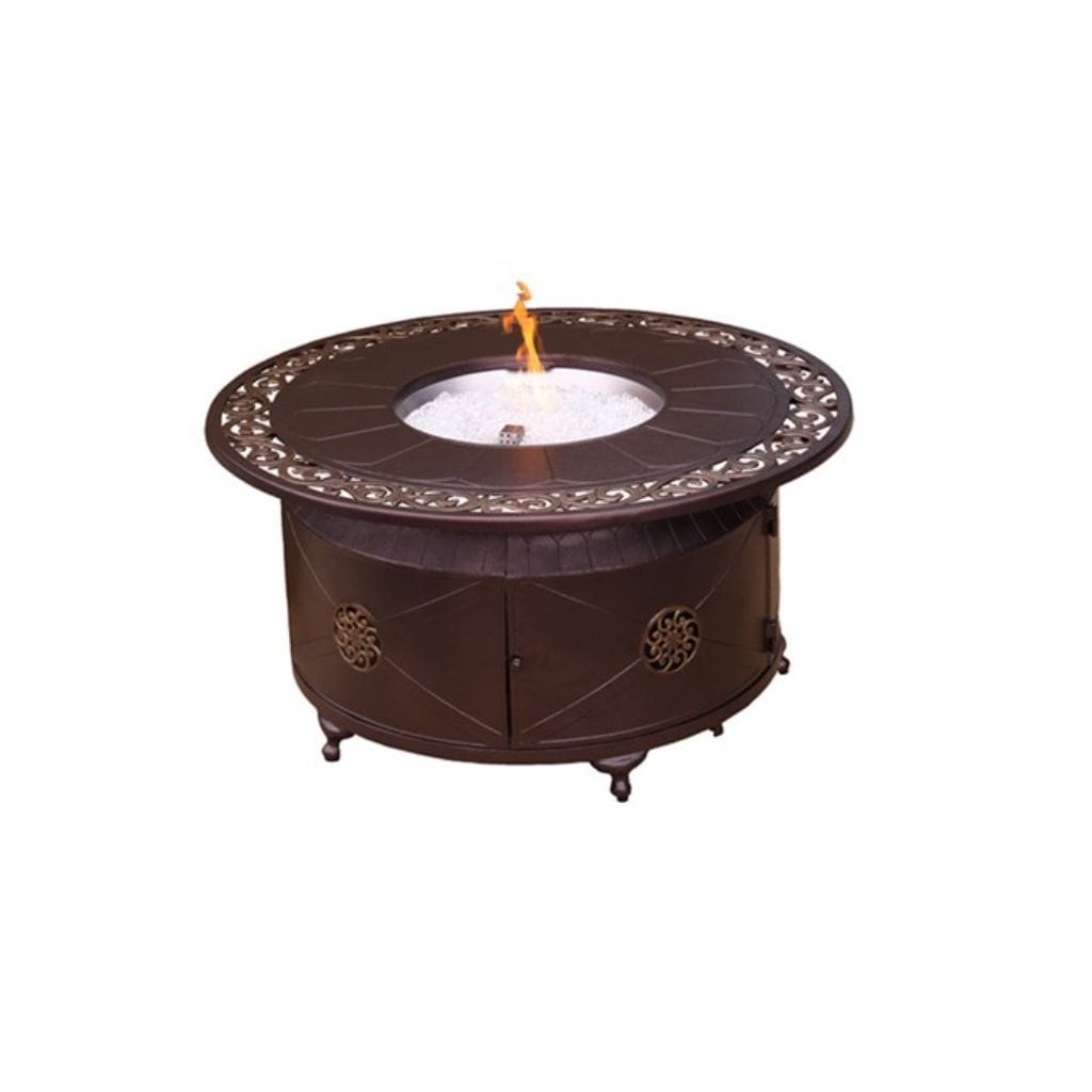 AZ Patio Heaters 38" Bronze Round Cast Aluminum Decorative Fire Pit