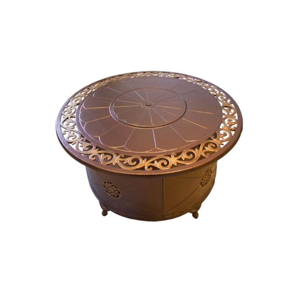 AZ Patio Heaters 38" Bronze Round Cast Aluminum Decorative Fire Pit