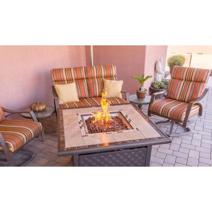 AZ Patio Heaters 40" Square Marble Tile Top Fire Pit