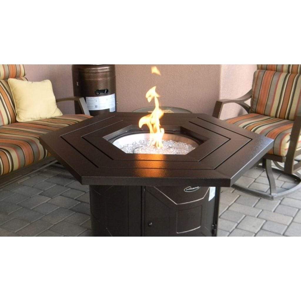 AZ Patio Heaters 45" Bronze Aluminum Hammered Hexagon Fire Pit