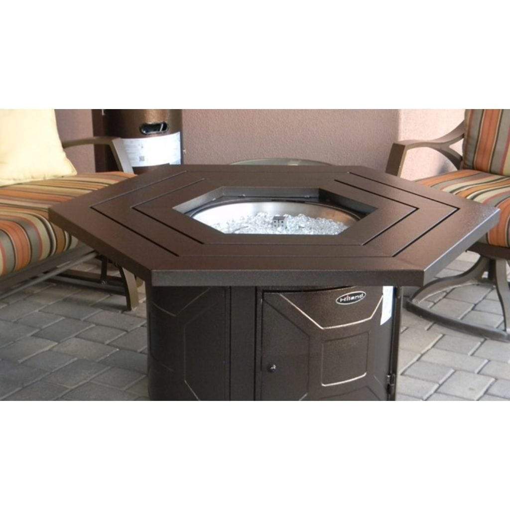 AZ Patio Heaters 45" Bronze Aluminum Hammered Hexagon Fire Pit