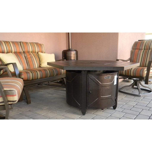 AZ Patio Heaters 45" Bronze Aluminum Hammered Hexagon Fire Pit