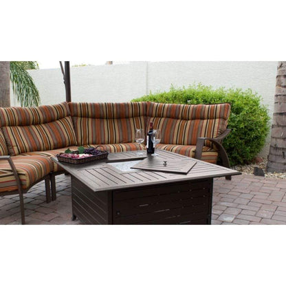 AZ Patio Heaters 45" Bronze Square Slatted Aluminum Fire Pit