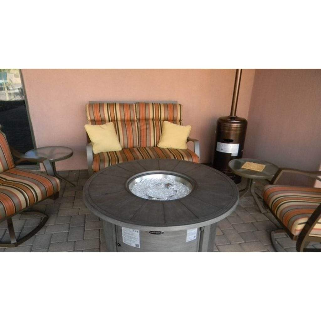 AZ Patio Heaters 46" Aluminum Round Fire Pit with Faux Wood Finish