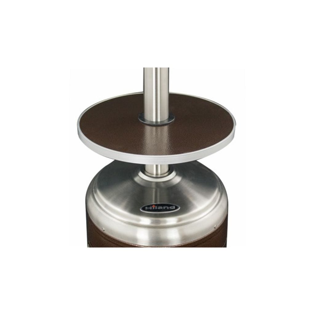 AZ Patio Heaters 87" Hammered Bronze & Stainless Steel Two Tone Outdoor with Table