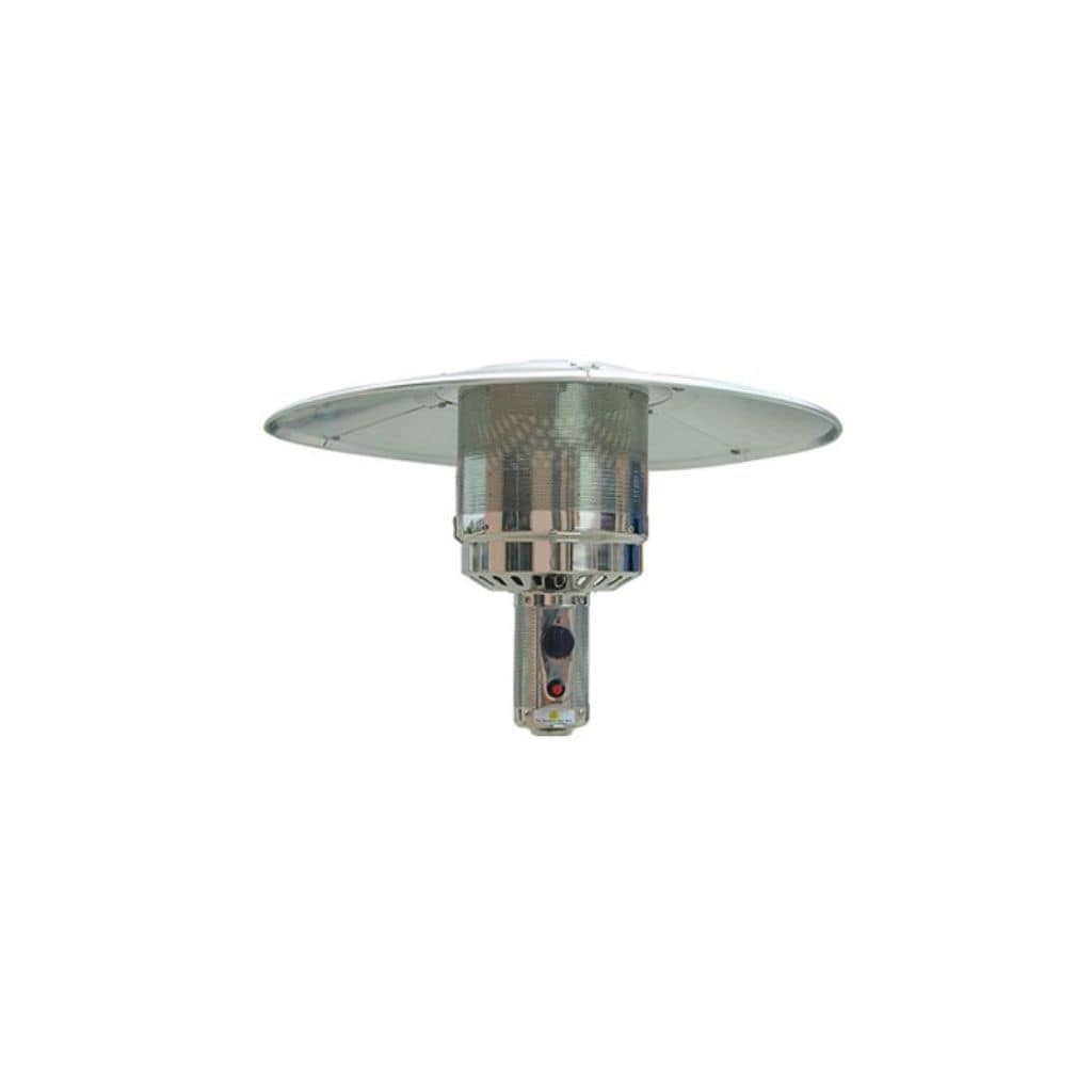 AZ Patio Heaters 87" Hammered Bronze & Stainless Steel Two Tone Outdoor with Table
