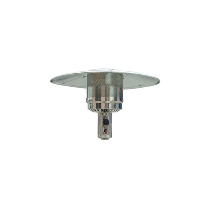 AZ Patio Heaters 87" Hammered Bronze & Stainless Steel Two Tone Outdoor with Table